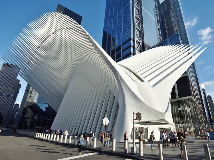 You can see the world’s most expensive train station, the futuristic new Oculus, right across the street from St. Paul’s Chapel, built in 1766.